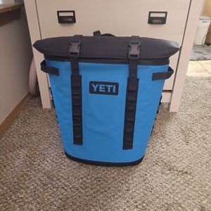 YETI Sky Blue and Black Soft Cooler